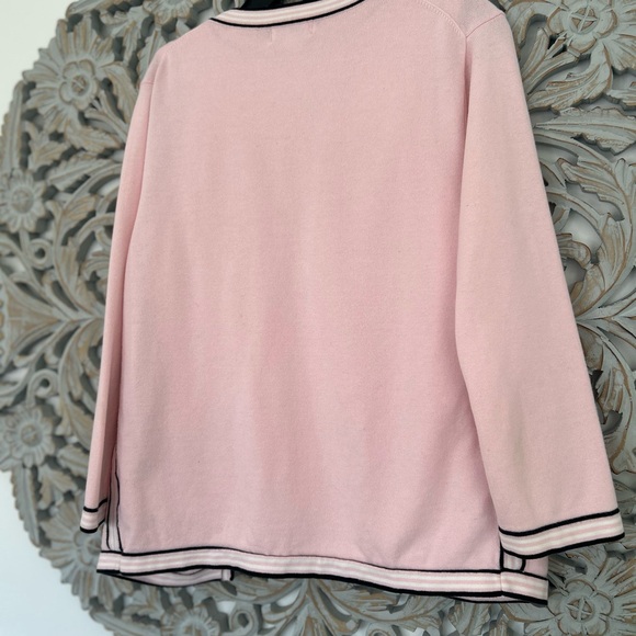 Vintage Baby Pink Cardigan & Matching Camisole Set – Black & White Trim - Picture 9 of 10